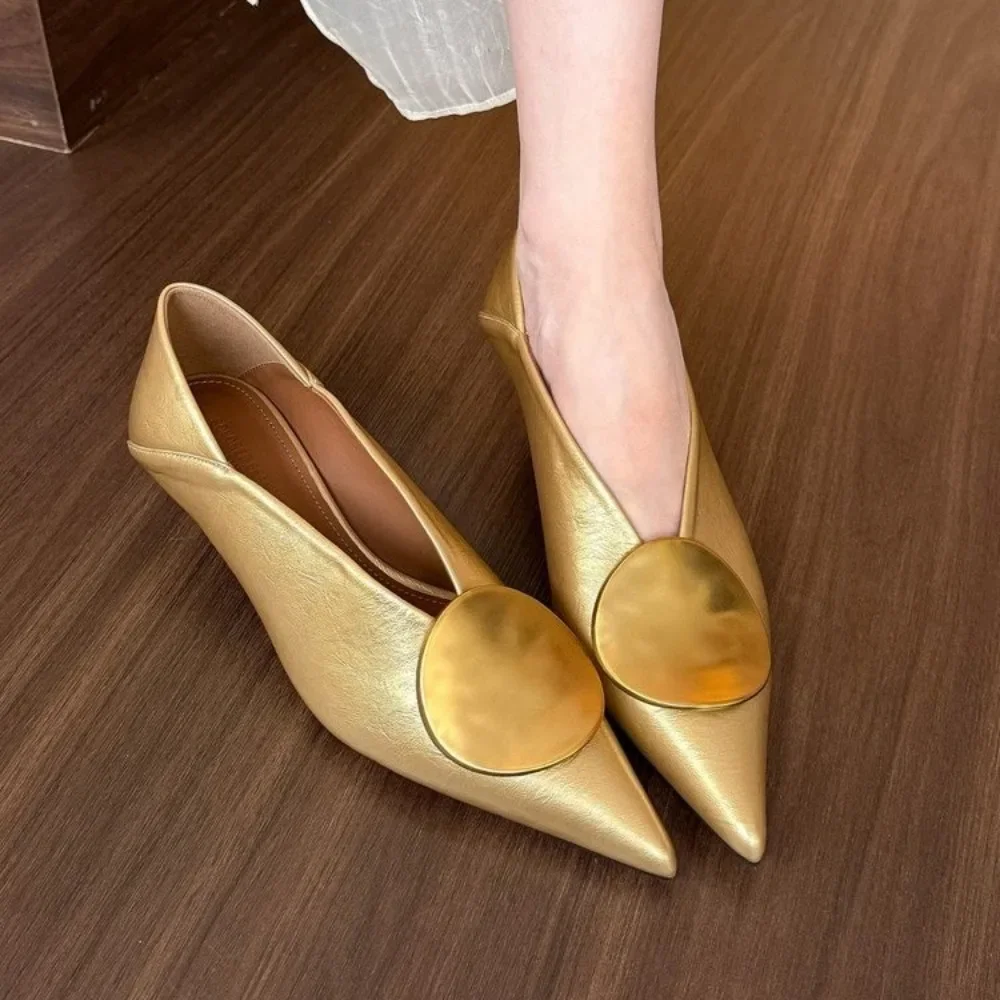 Women Shoes Loafers - Lüks Kadın Topuklu Ayakkabılar Sivri Burun