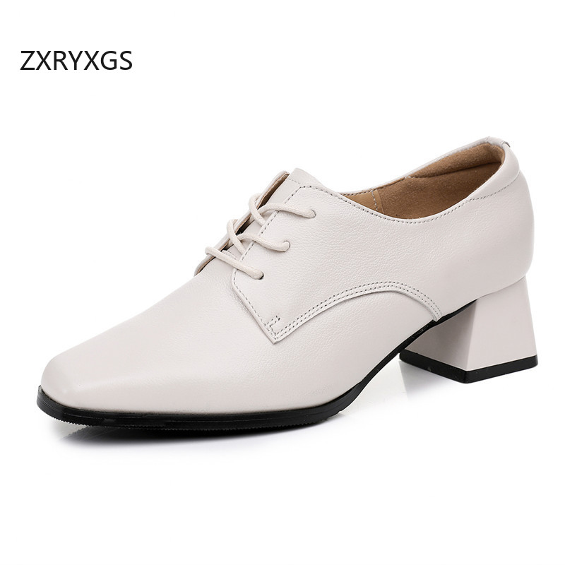 Women Shoes Size 4 In Cm - ZXRYXGS 2025 Hakiki Deri Bağcıklı Kare
