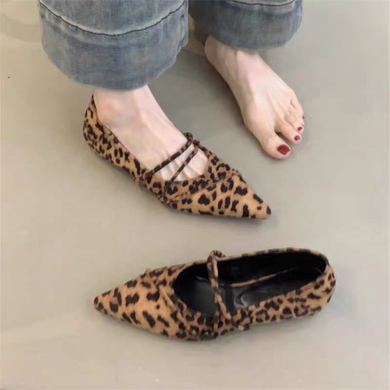 Pointed Toe Flat - Retro Düz Bale Dansı Tek Ayakkabılar