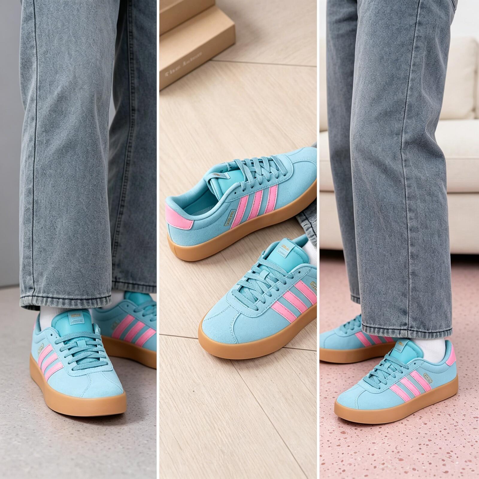 Women'S Shoes Pink Adidas - Adidas Popüler Mavi Pembe Süet Retro