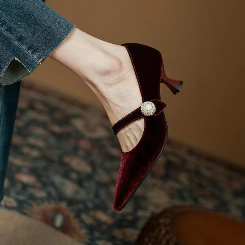 Şarap Kırmızısı Sivri Burun Ma - Shoes Women Pumps incelemesi ve fiyatı