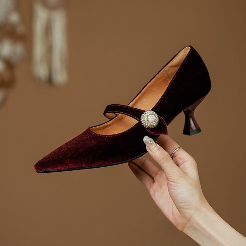 Şarap Kırmızısı Sivri Burun Ma - Shoes Women Pumps incelemesi ve fiyatı