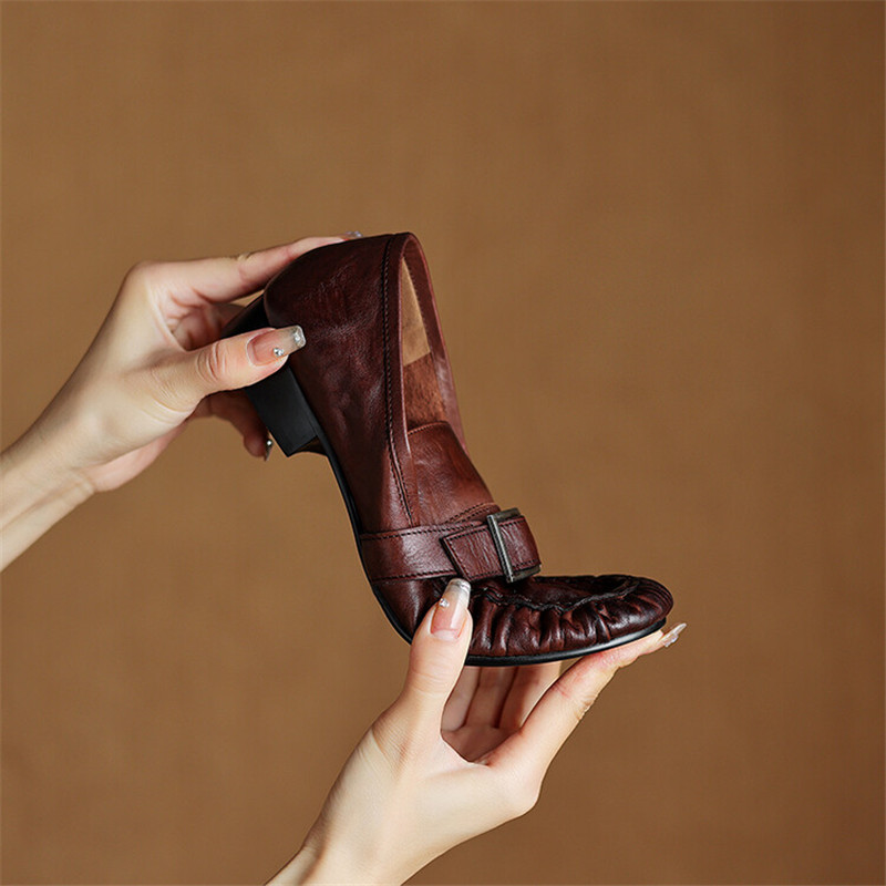 Yeni sonbahar hakiki deri kadı - Shoes Women Pumps incelemesi ve fiyatı
