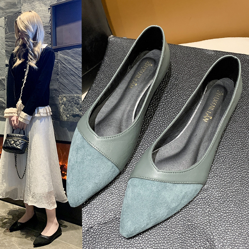 Kadınlar için düz siyah deri a - Pointed Toe Flat incelemesi ve fiyatı