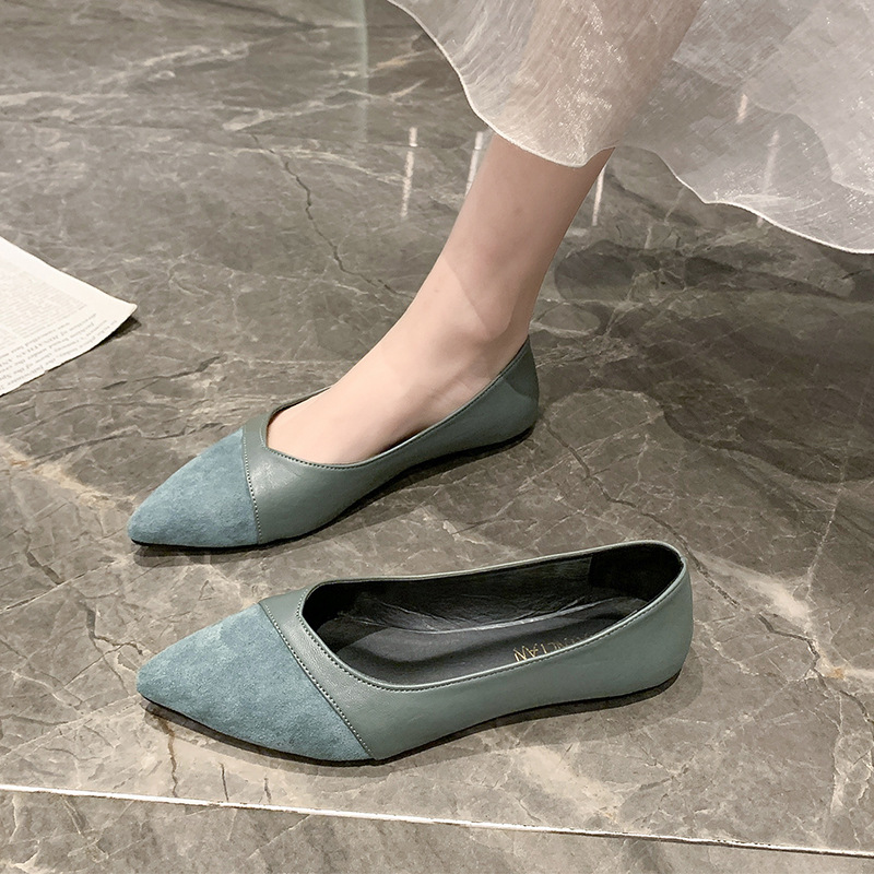 Kadınlar için düz siyah deri a - Pointed Toe Flat incelemesi ve fiyatı